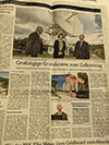 image of an article in German newspaper about Wettzell's 50th anniversary