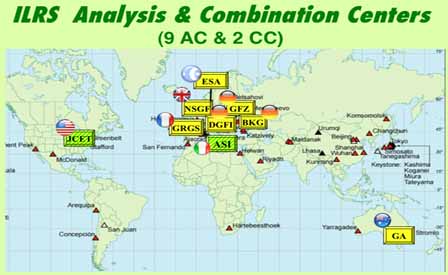 ILRS Analysis & Combination Centers (9 AC and 2 CC)