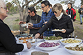 workshop attendees at barbecue