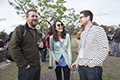 workshop attendees at barbecue