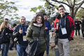 workshop attendees at barbecue