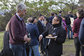 workshop attendees at barbecue