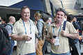 attendees and speakers at the Welcome address and reception