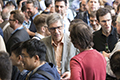 attendees and speakers at the Welcome address and reception