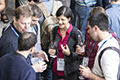 attendees and speakers at the Welcome address and reception