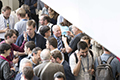 attendees and speakers at the Welcome address and reception