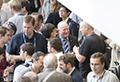 attendees and speakers at the Welcome address and reception